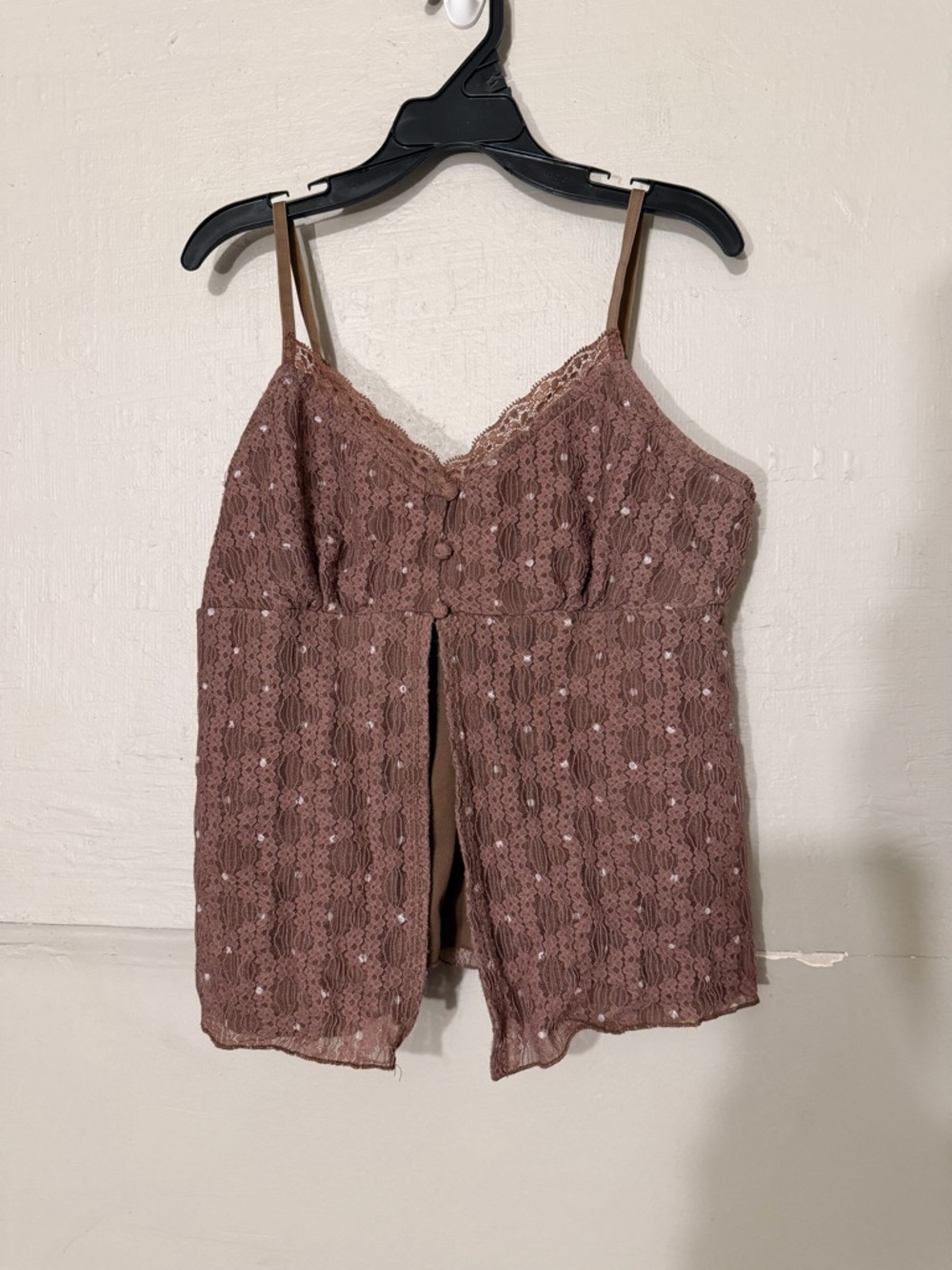 Self Esteem Brown Lace Tank Top